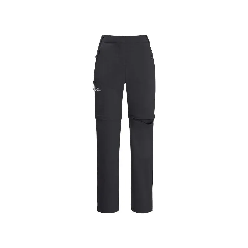 Pantalones de mujer JACK WOLSKINS Glastal zip away (Negro)