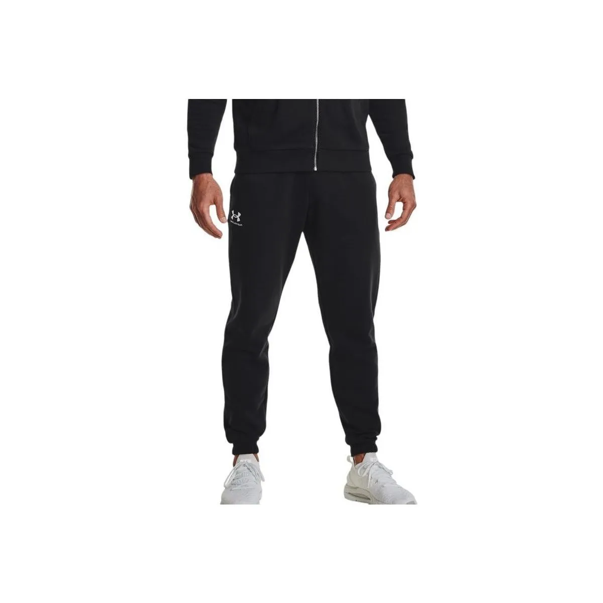 Pantalones Jogger Essential Fleece Hombre Black/White