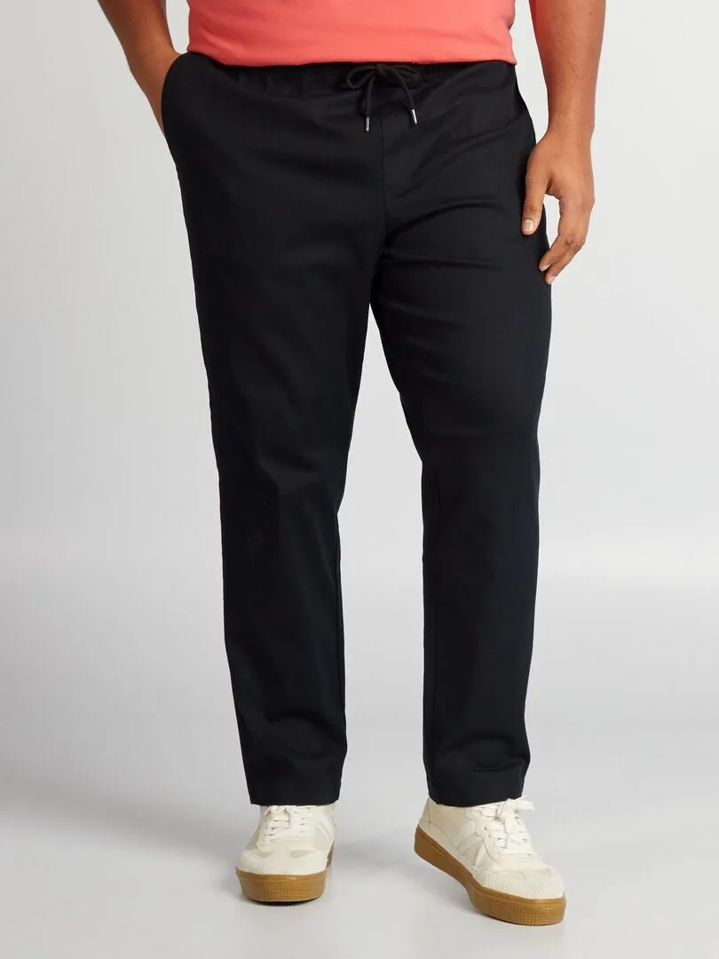 Pantalón chino con cintura elástica - negro