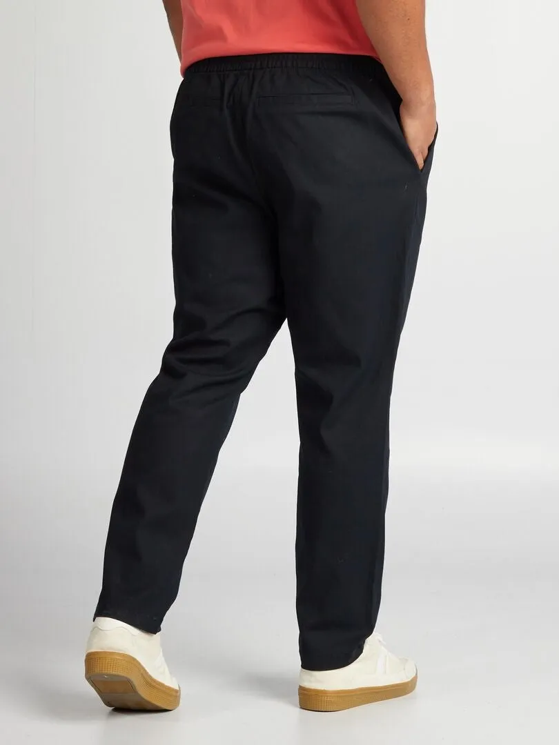 Pantalón chino con cintura elástica - negro