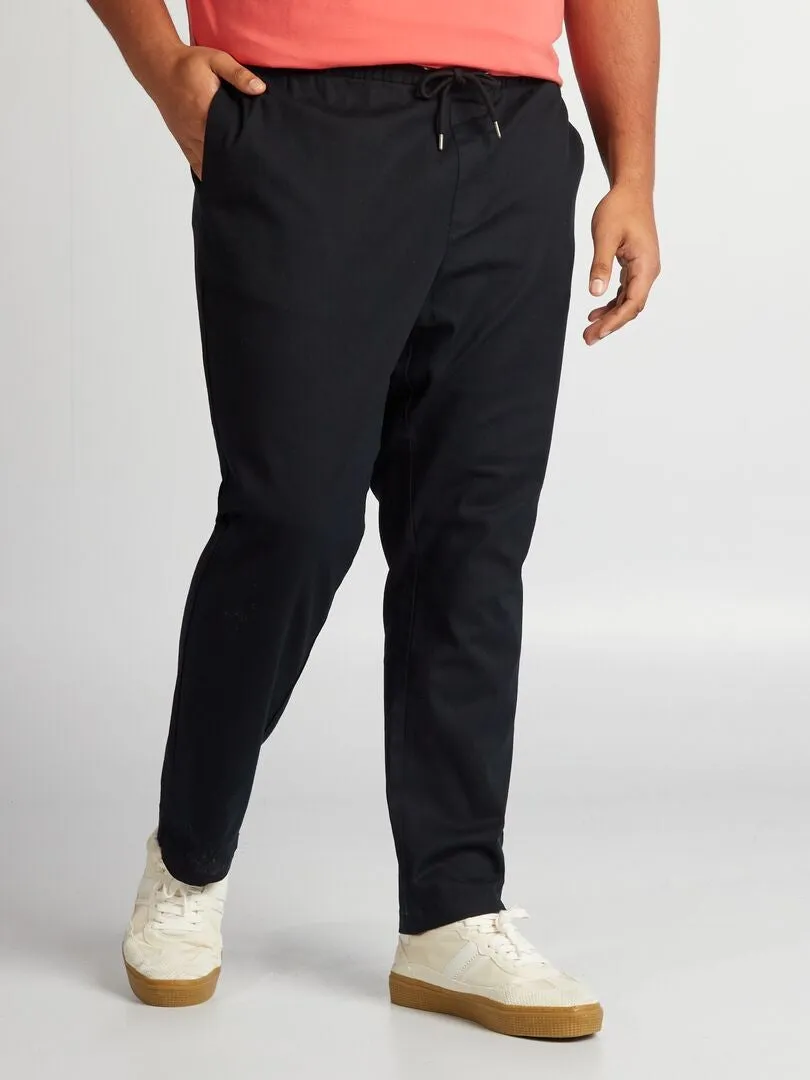 Pantalón chino con cintura elástica - negro