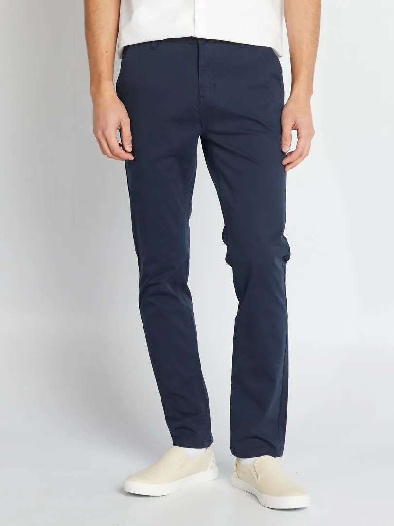 Pantalón chino liso - AZUL