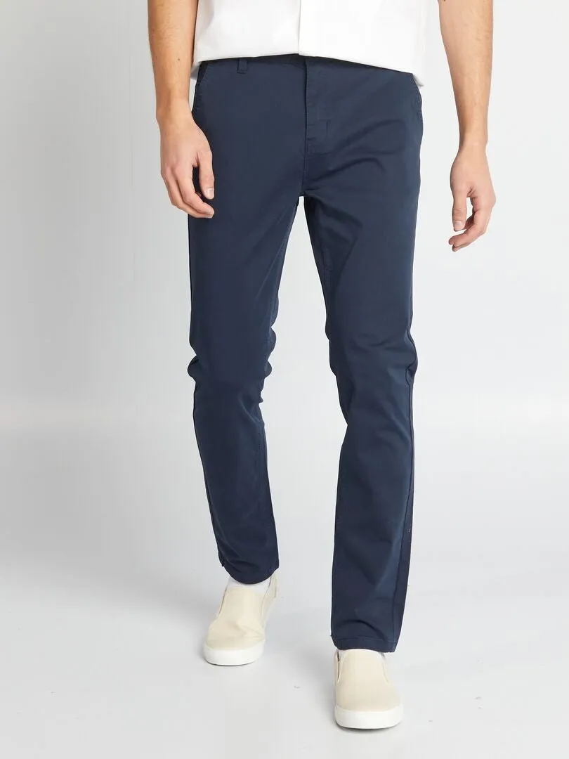 Pantalón chino liso - AZUL