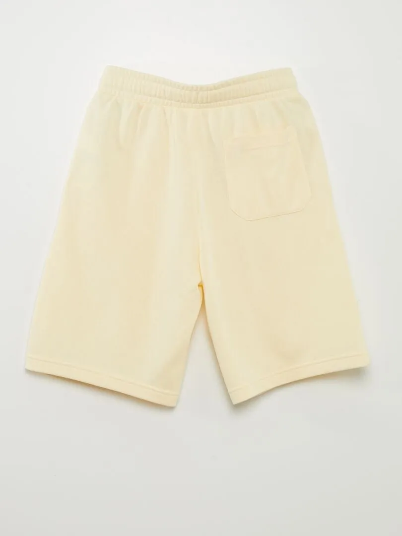 Pantalón corto ligero de chándal liso - AMARILLO