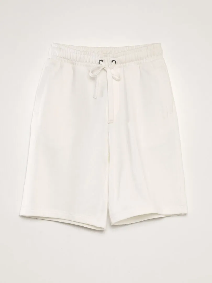 Pantalón corto ligero de chándal liso - BLANCO