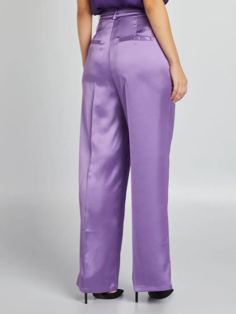 Pantalón de raso - PURPURA