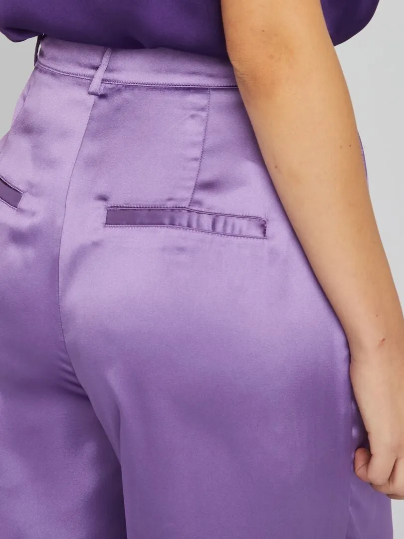 Pantalón de raso - PURPURA