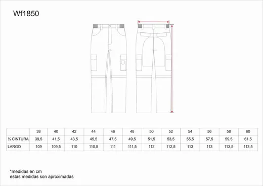 Pantalón linea 8 combinado multibolsillos Marino / Azafata