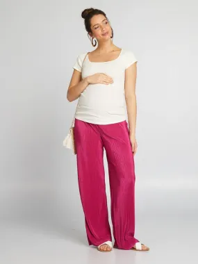 Pantalón premamá con cintura elástica - ROSA