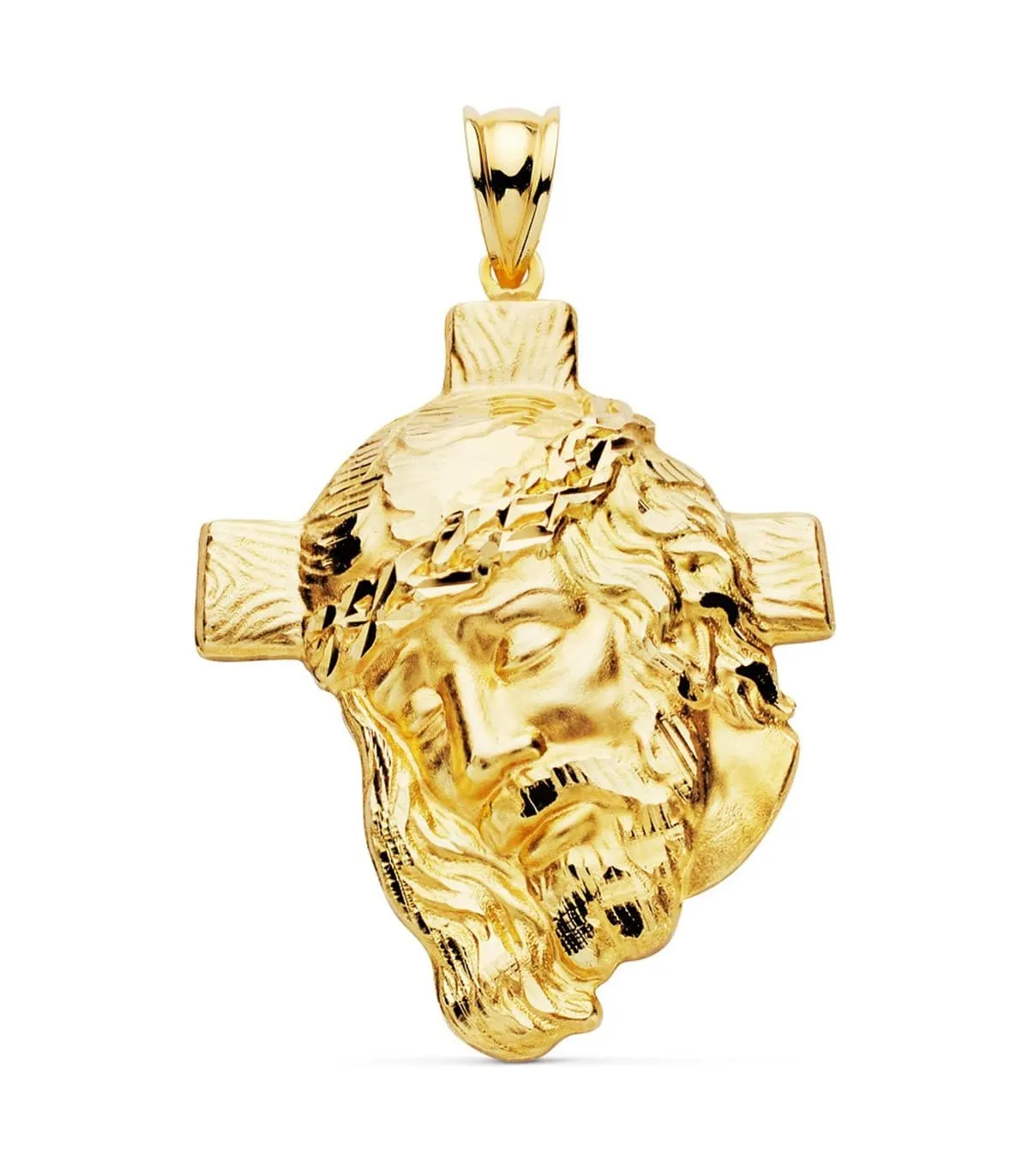 Pendentif portrait du Christ en Croix Or 18K 40mm