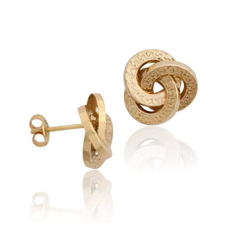 Pendientes oro 18k triple greco