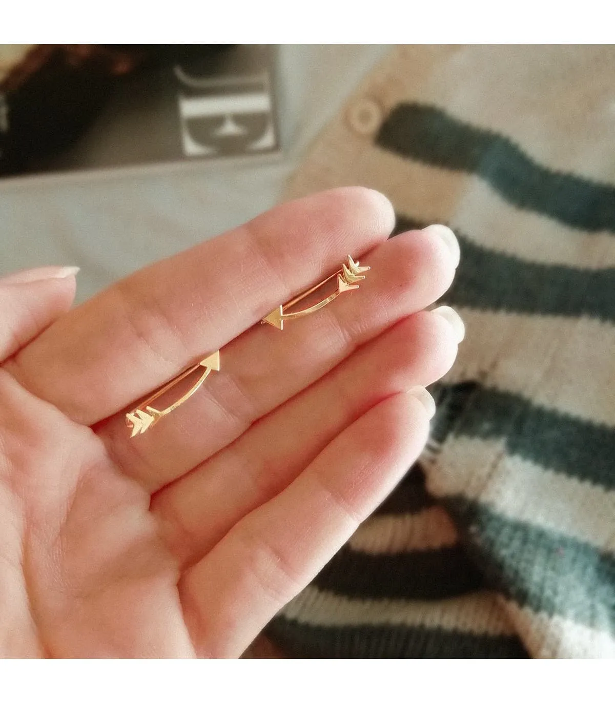 Pendientes Trepadores Flechas Oro 18K