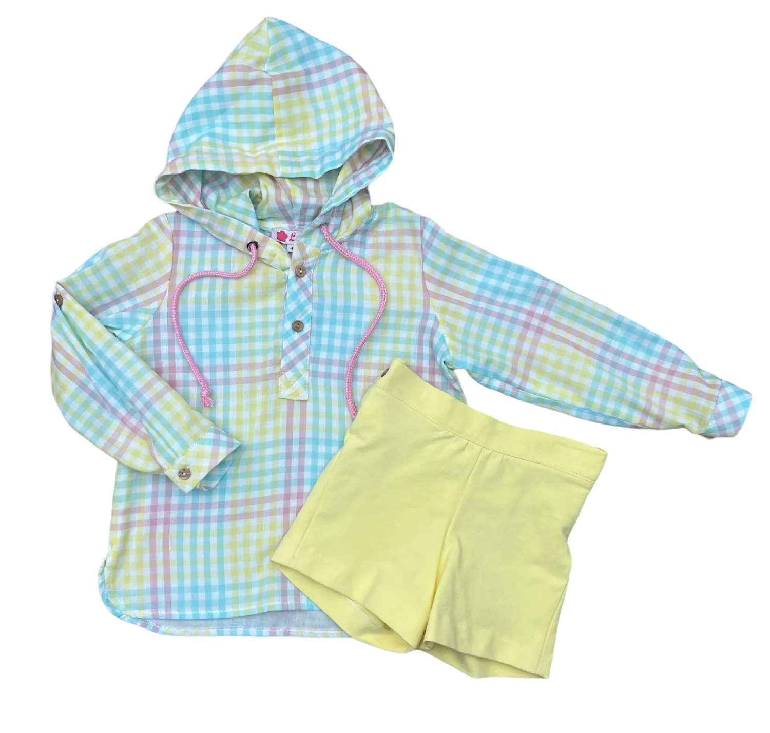 Peppa's plaid shirt and pants set