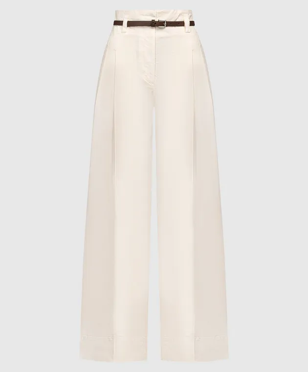 Peserico Beige flared pants with a high fit