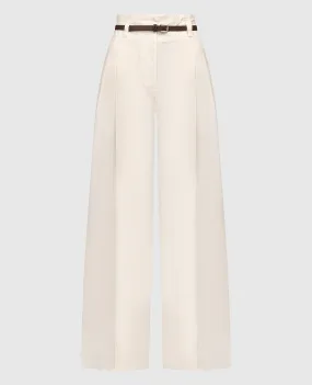 Peserico Beige flared pants with a high fit