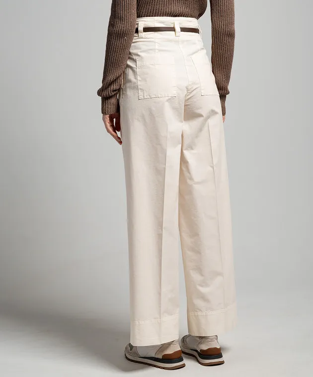 Peserico Beige flared pants with a high fit