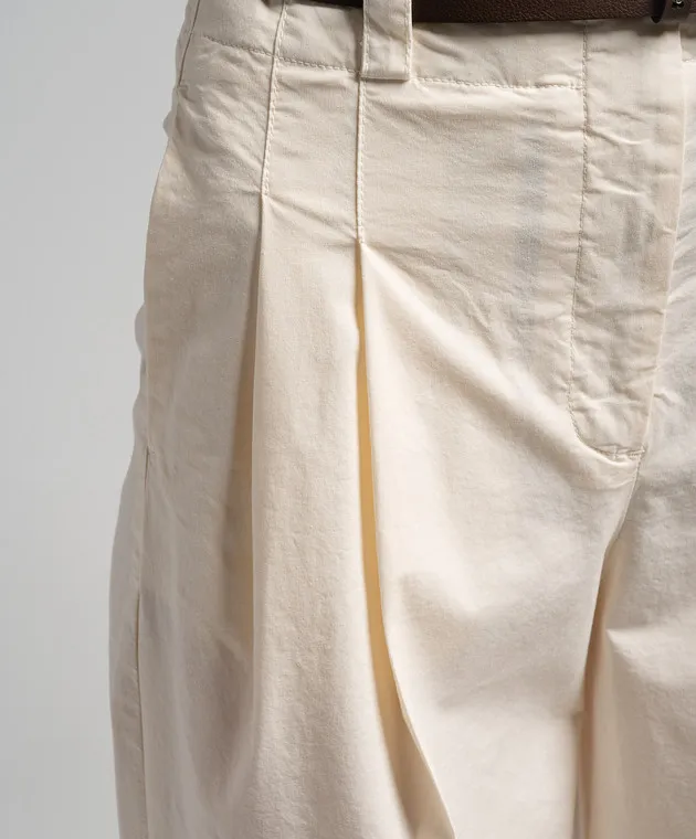 Peserico Beige flared pants with a high fit