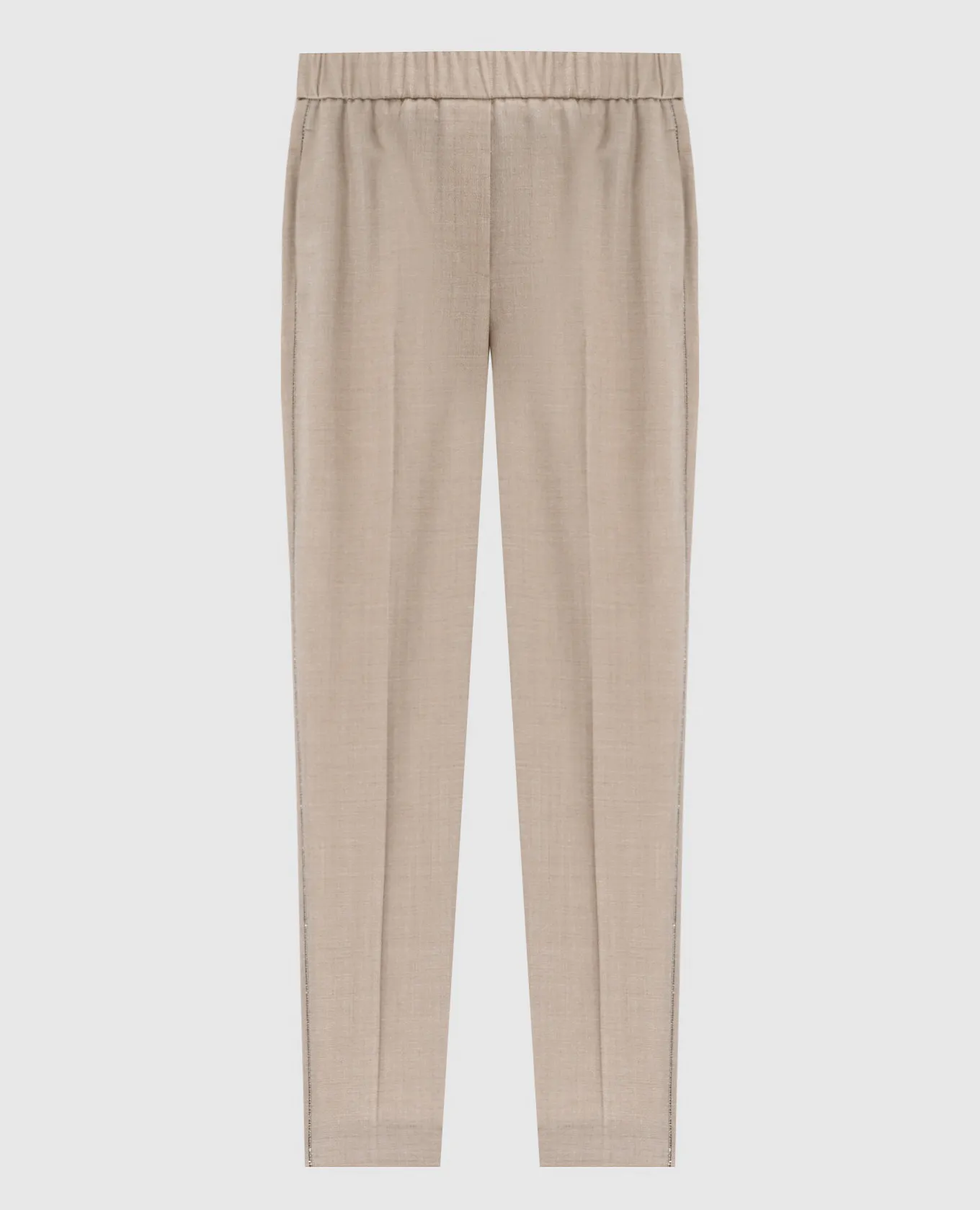 Peserico Beige pants made of wool with lurex