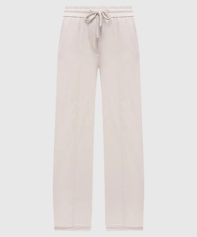 Peserico Beige pants with a logo