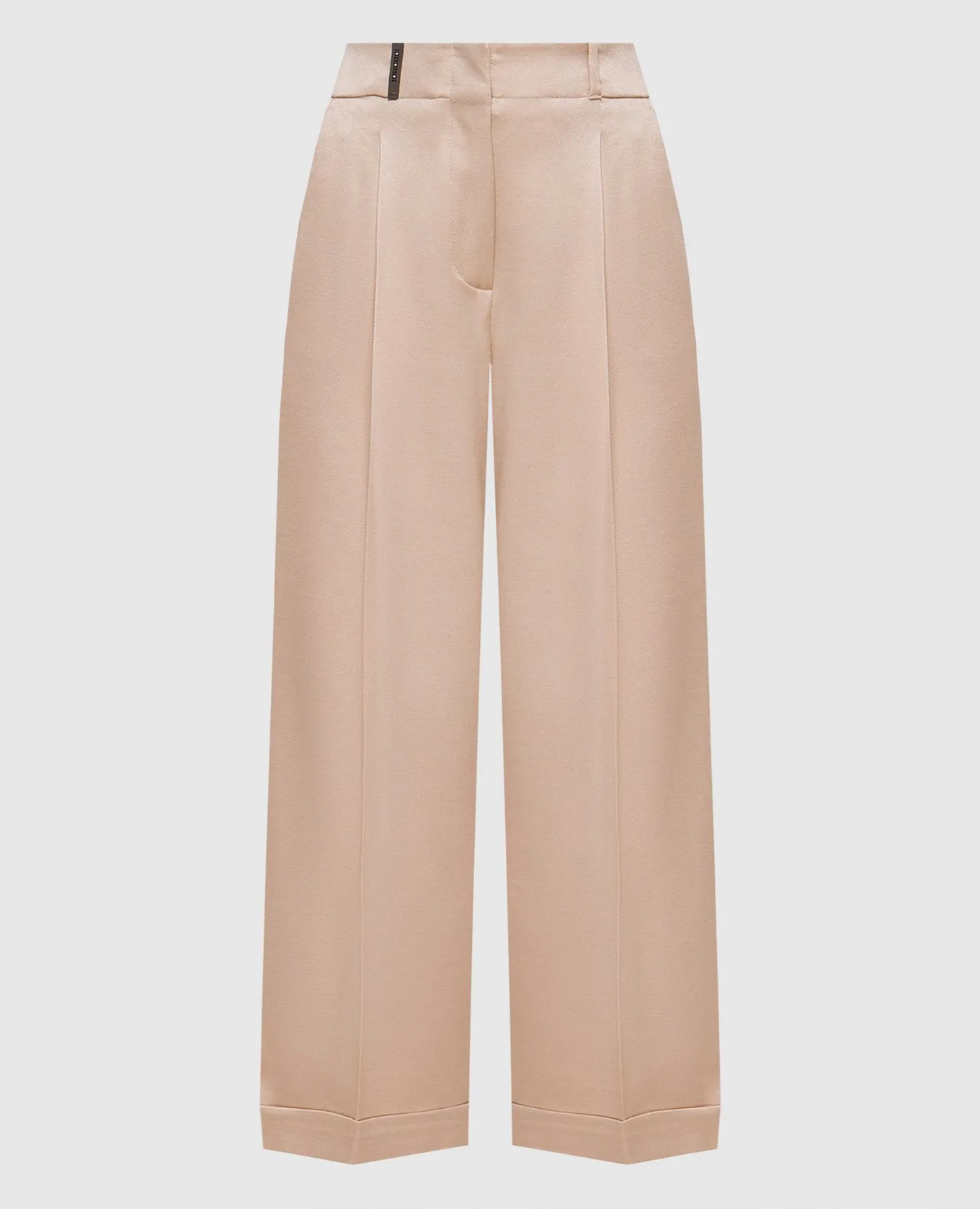 Peserico Beige pants with wool with monil chain