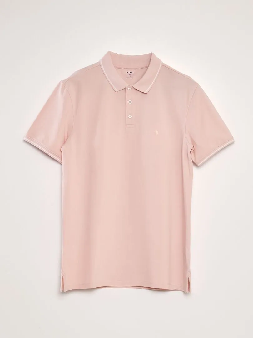 Polo de piqué de algodón - ROSA