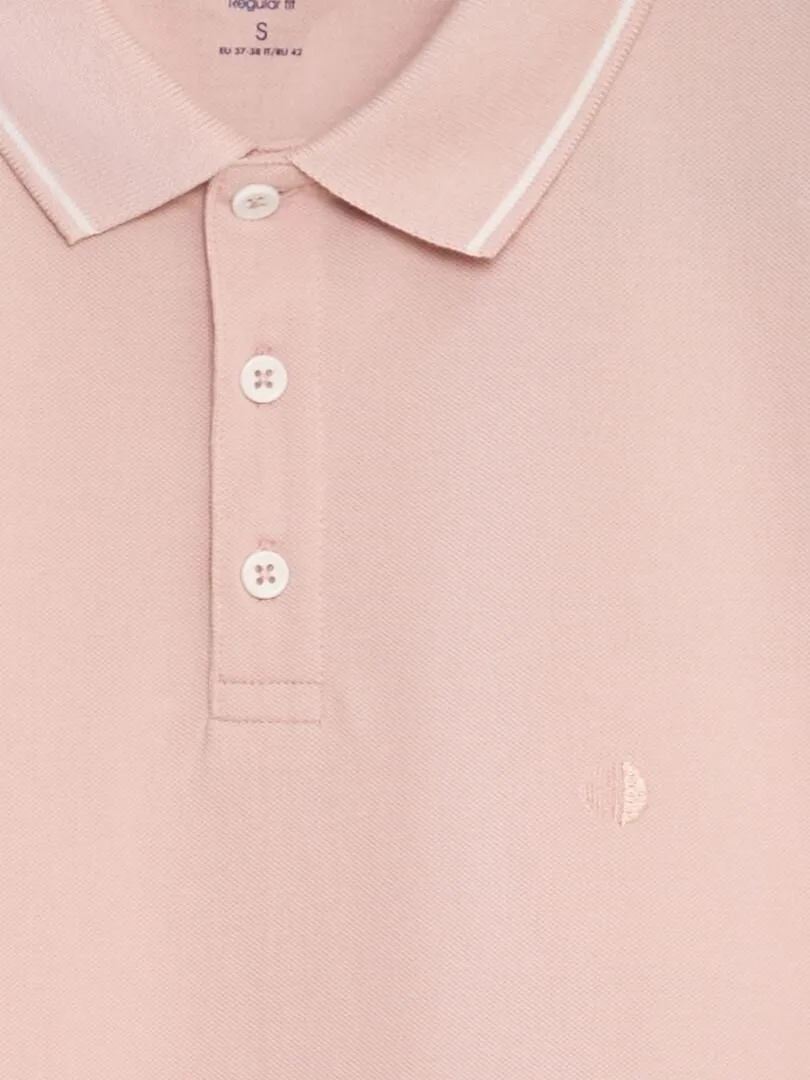 Polo de piqué de algodón - ROSA