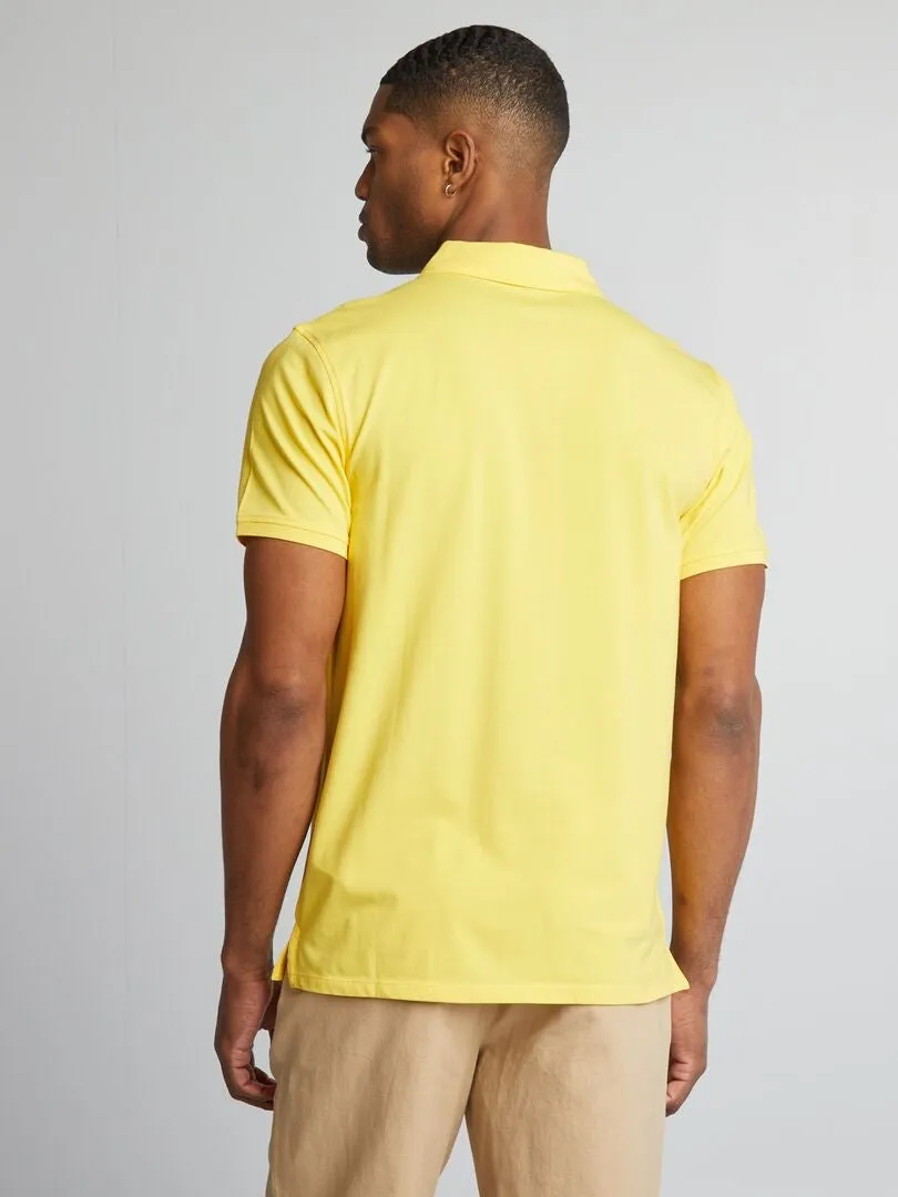 Polo elástico slim fit - AMARILLO