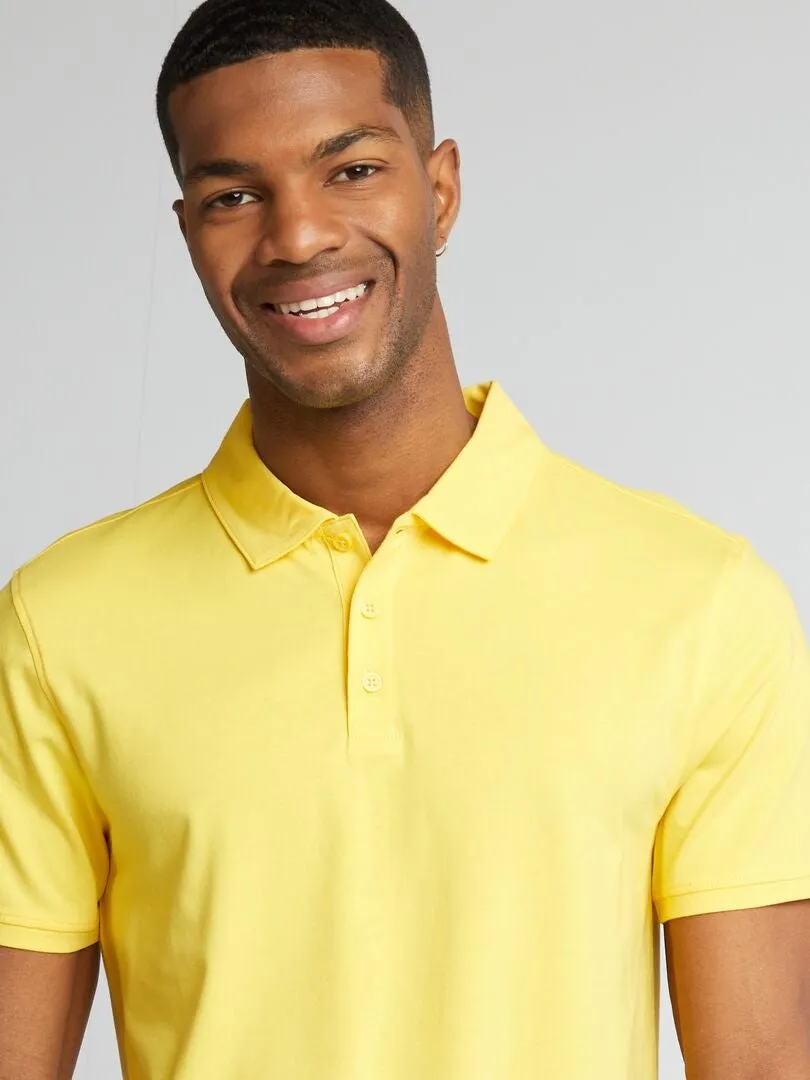 Polo elástico slim fit - AMARILLO