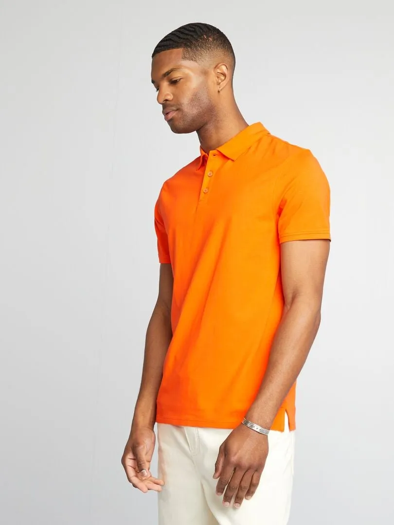 Polo elástico slim fit - NARANJA