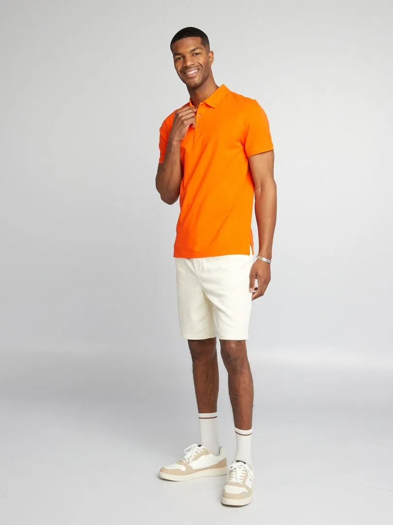 Polo elástico slim fit - NARANJA