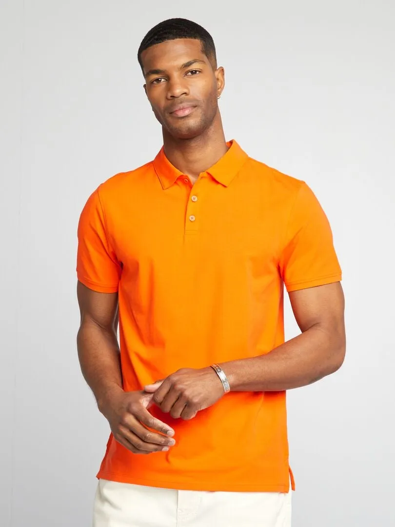 Polo elástico slim fit - NARANJA