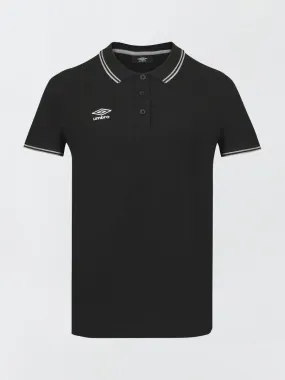 Polo 'Umbro' de piqué de algodón - NEGRO