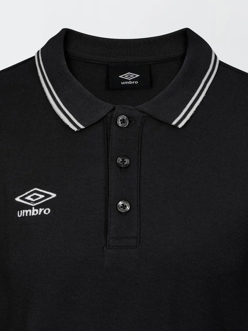 Polo 'Umbro' de piqué de algodón - NEGRO