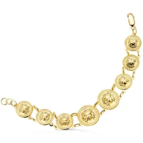 Pulsera Oro 18K Medallas Medusa