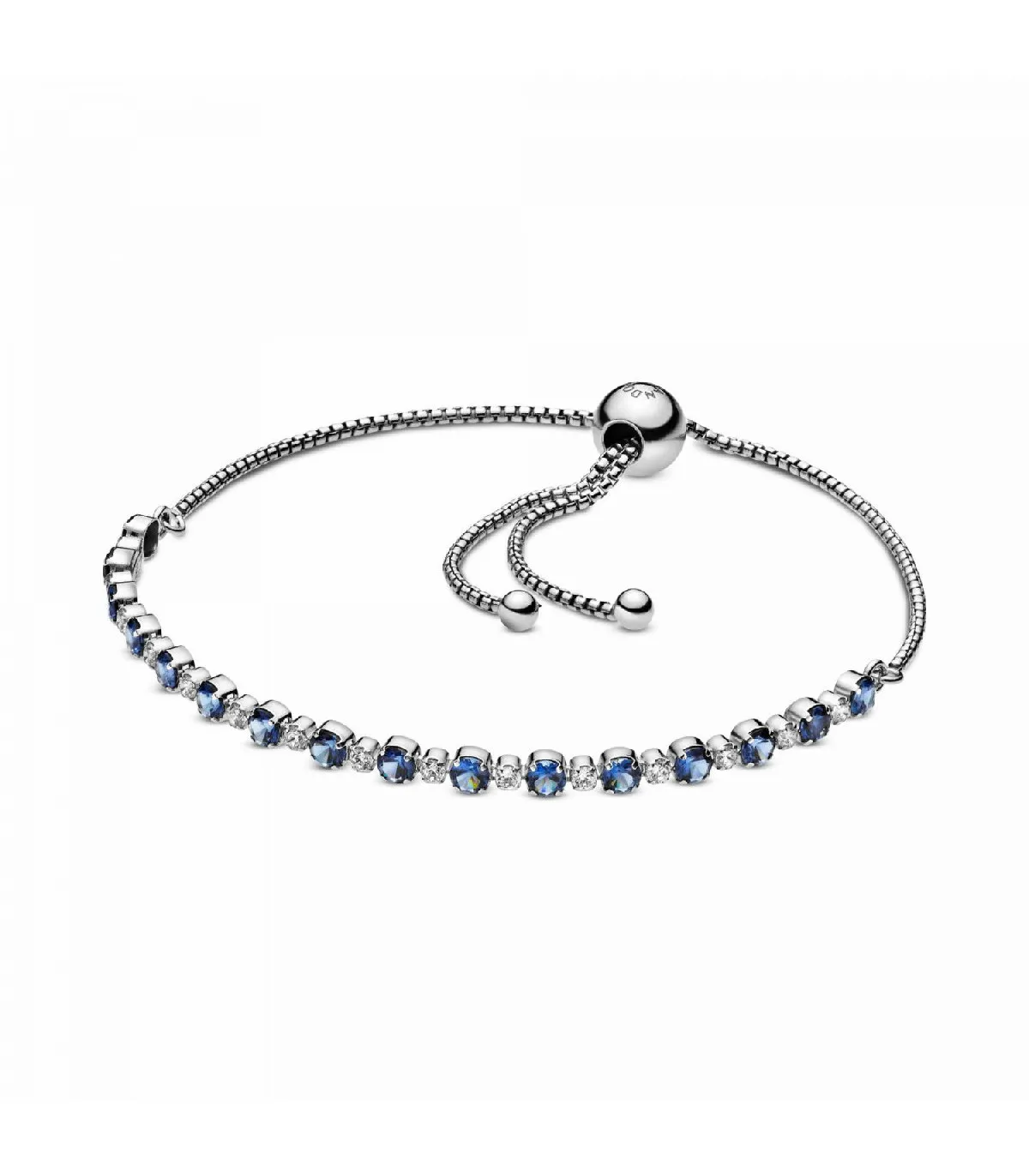 Pulsera Pandora Brillos Azules y Transparente cierre deslizante - 599377C01