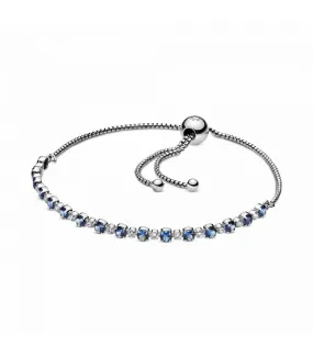 Pulsera Pandora Brillos Azules y Transparente cierre deslizante - 599377C01