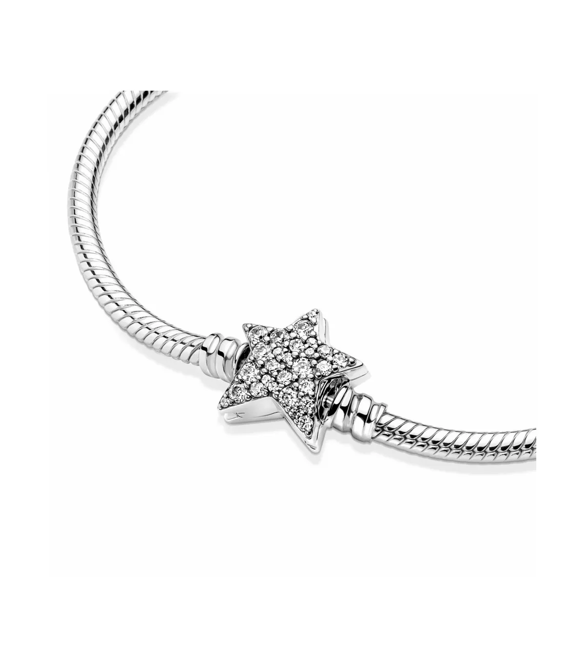 Pulsera Pandora Moments Cadena de Serpiente en plata de ley Cierre Estrella Asimétrica - 599639C01