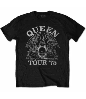 QUEEN Tour '75 Camiseta ECOLOGICA Licencia Oficial RockOff  QUECOTS01MB