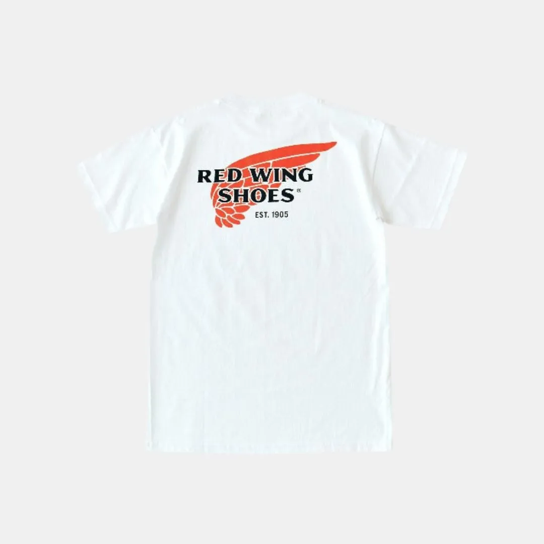 RED WING SHOES TSHIRT 97610 LOGO WHITE