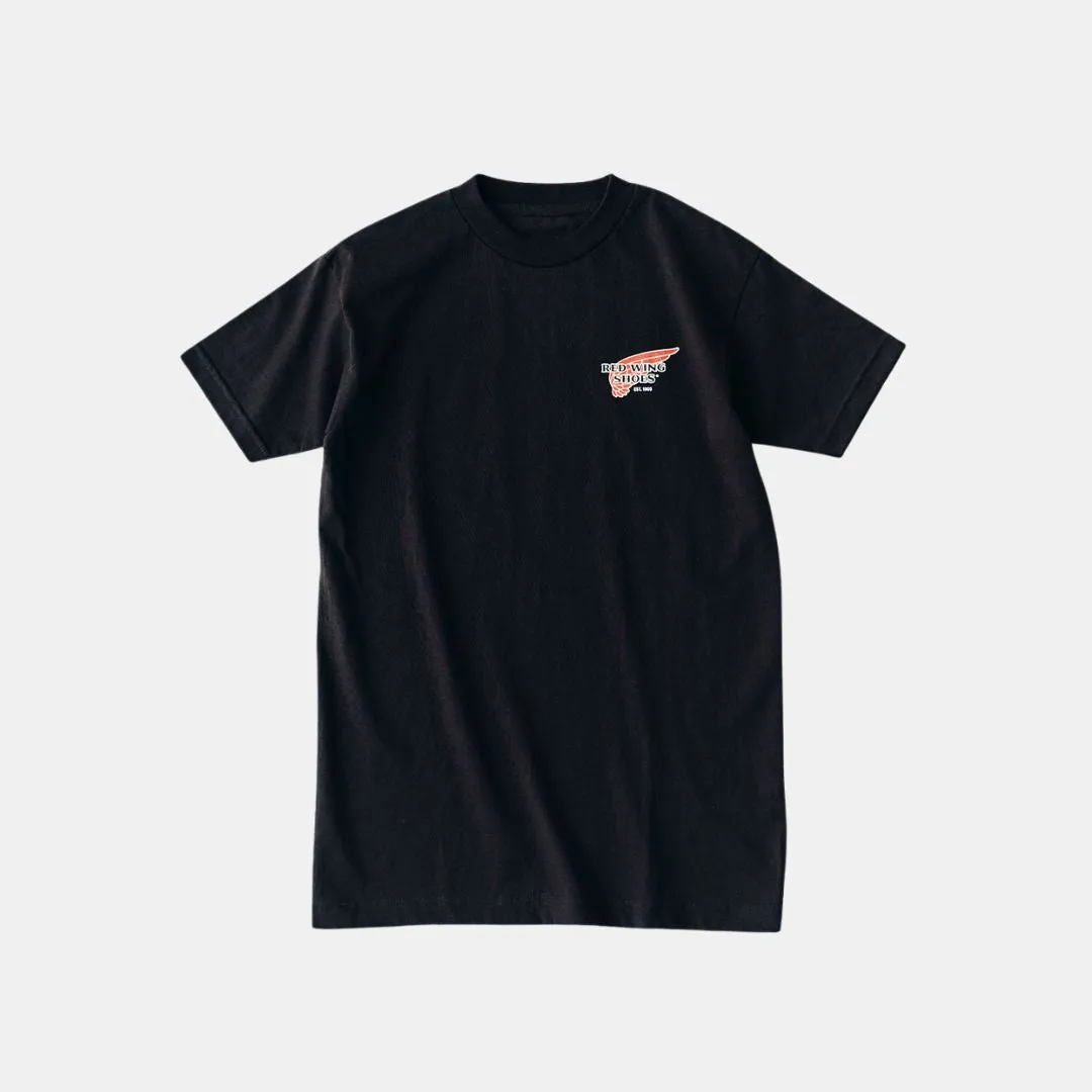 RED WING SHOES TSHIRT 97611 LOGO BLACK