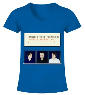 RK90S-BL. Everything Must Go - Manic Street Preachers (1996) Camiseta cuello pico Mujer