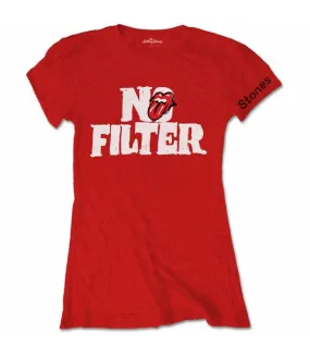 ROLLING STONES No Filter Header Logo Camiseta Licencia oficial Chica RockOff RSTS100LR