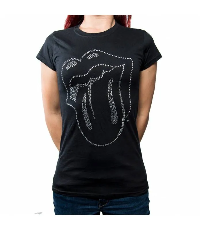 ROLLING STONES Tongue (Diamante) Camiseta Licencia oficial Chica RockOff RSTS65LB