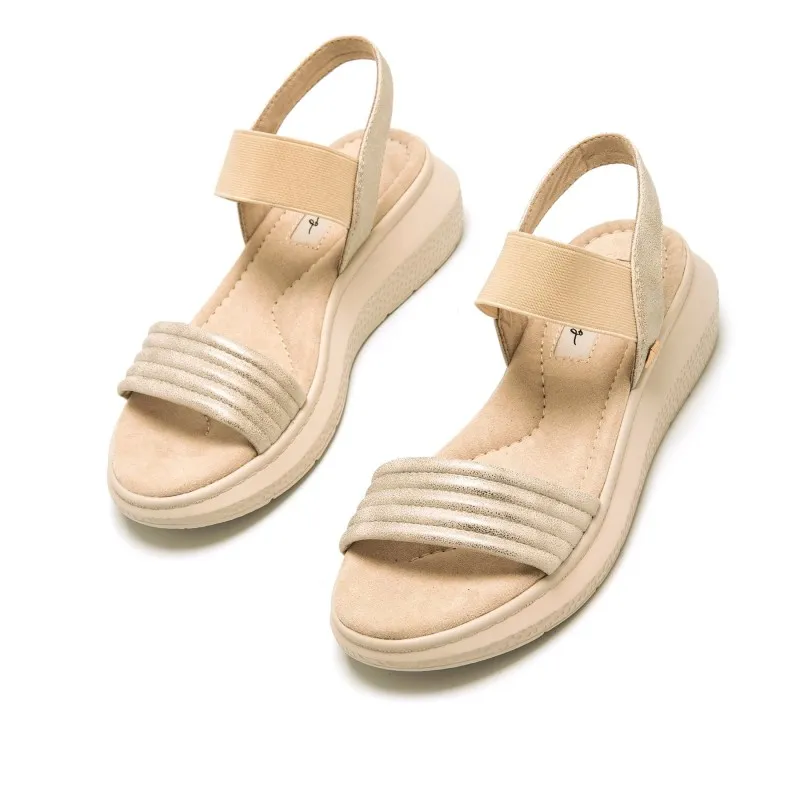 Sandalias Casual de Mujer MTNG COTTON Oro 56236