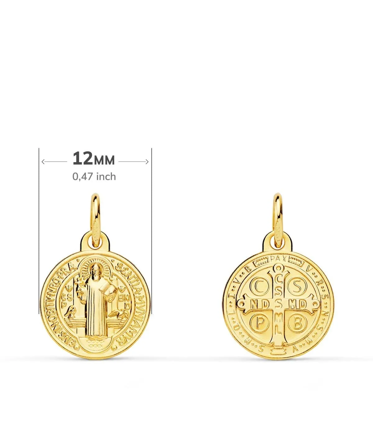 Scapulaire Saint Benoit Or jaune 18K 12mm