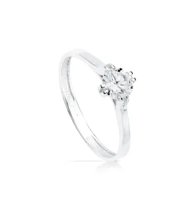 Solitaire pour Femme Or Blanc Riga 18K