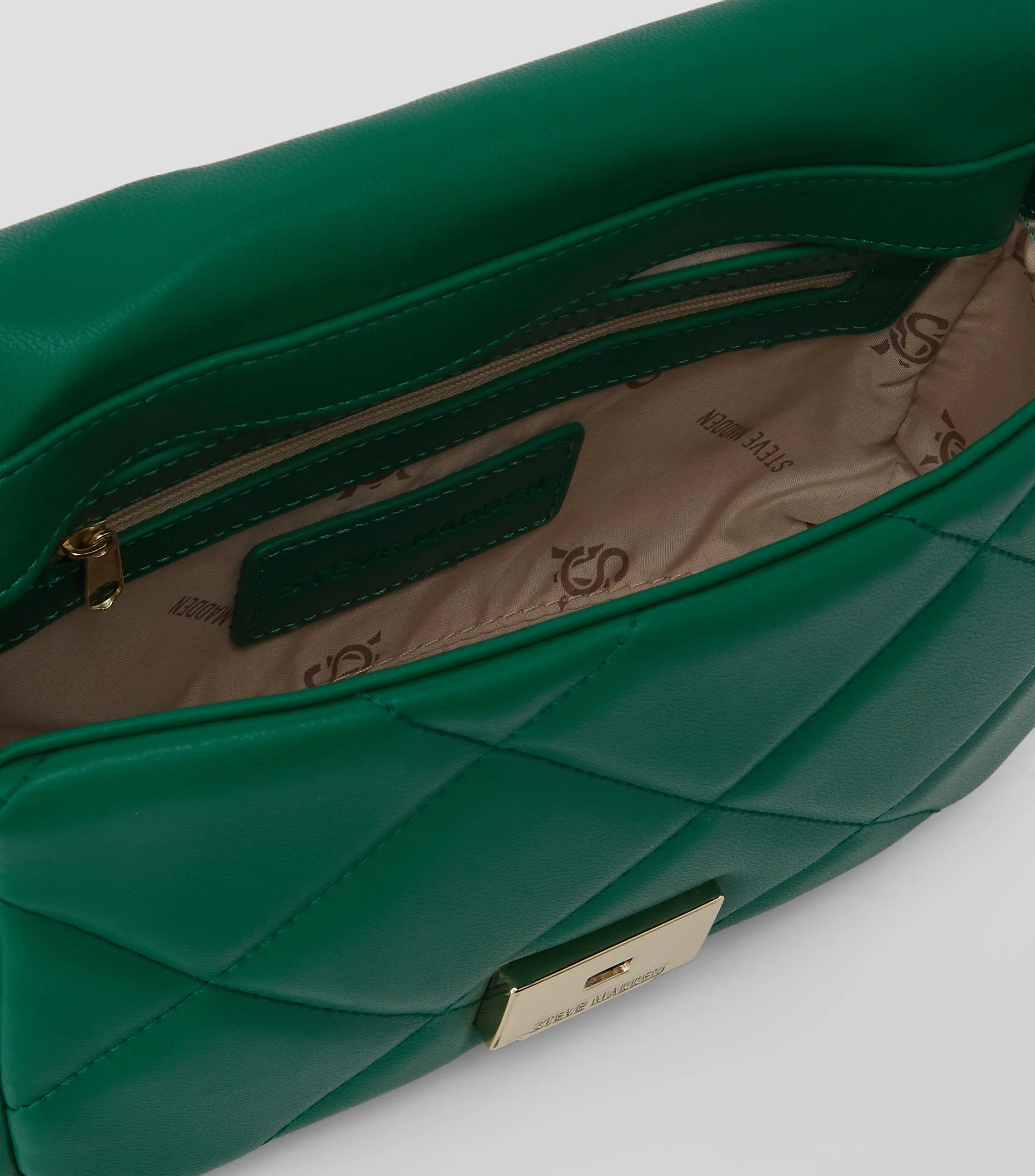 Steve Madden Bolso shoulder verde Bramsey capitonado Mujer