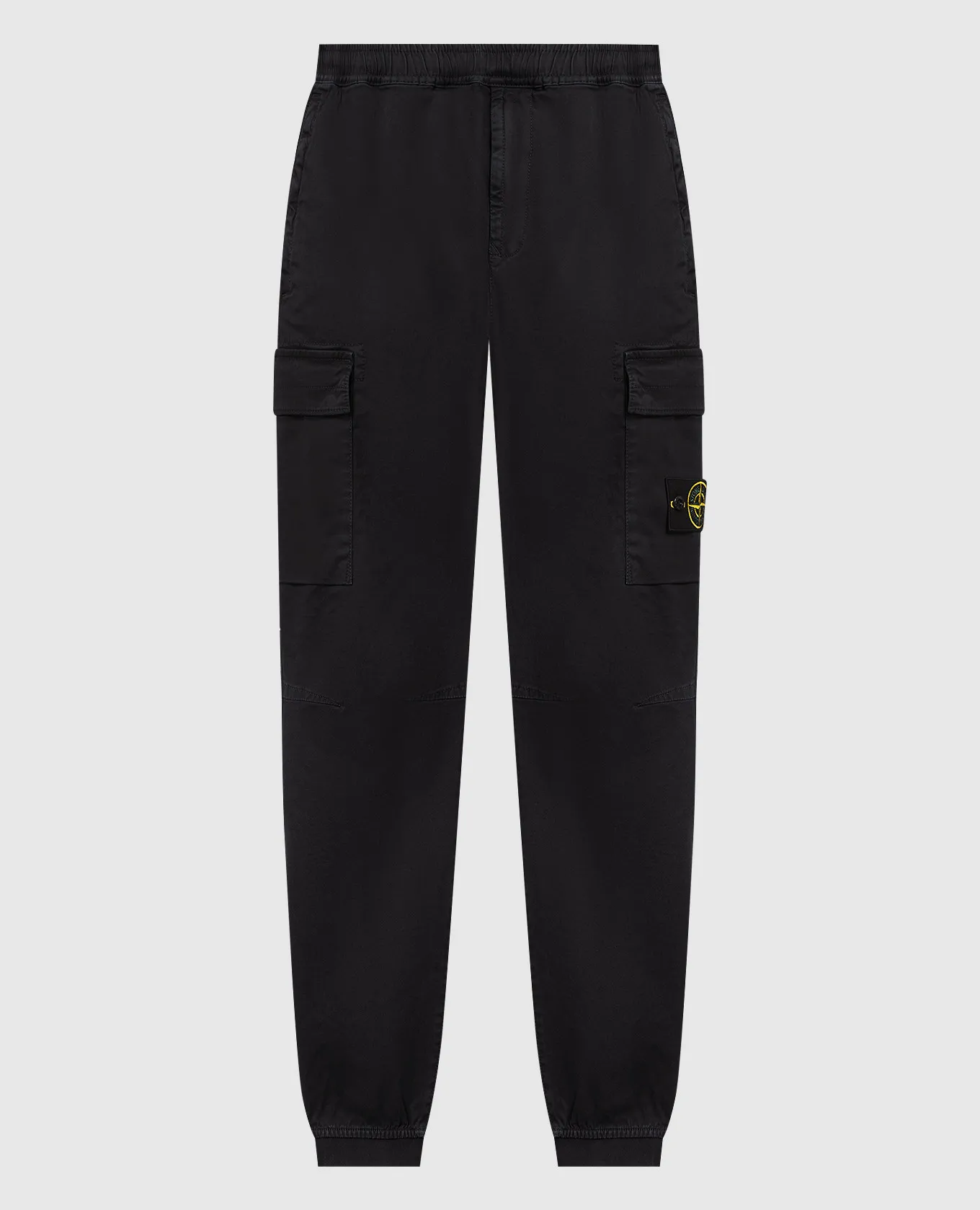 Stone Island Black cargo pants with removable logo patch