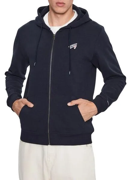 Sudadera Tommy Jeans Signature Zip Marino Hombre