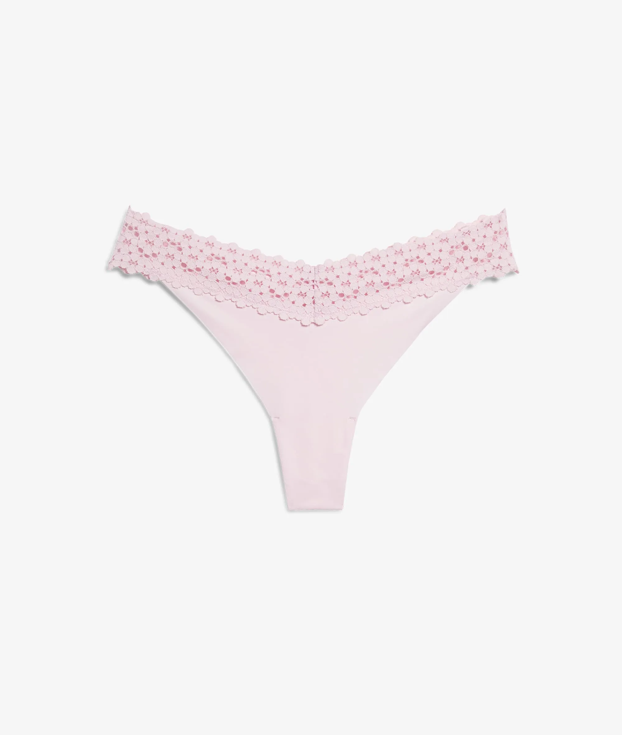 Tanga microfibra, motivos de encaje WISH ROSE POUDRE - ETAM